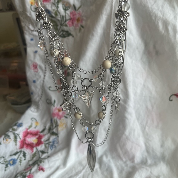 Elegant Silver Multi-Layer Necklace - Picture 4 of 7